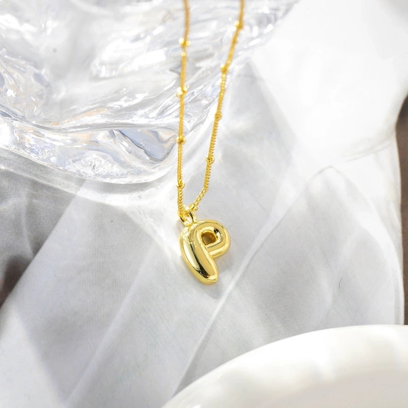Minimalist Streetwear Letter Copper K Gold Plated Pendant Necklace