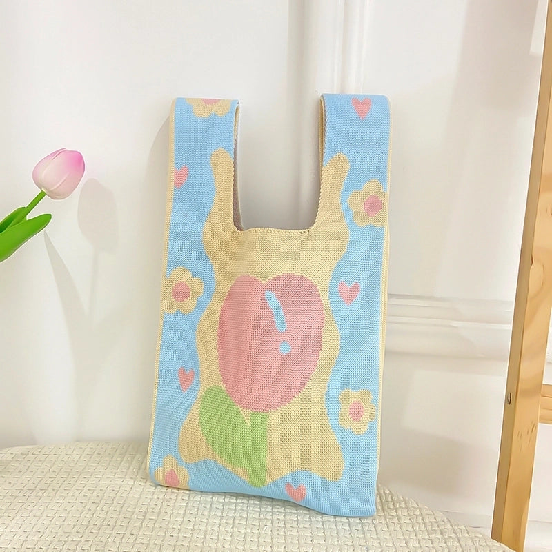 Women's Medium Polyester Animal Cartoon Flower Cute Classic Style Lock Clasp Handbag