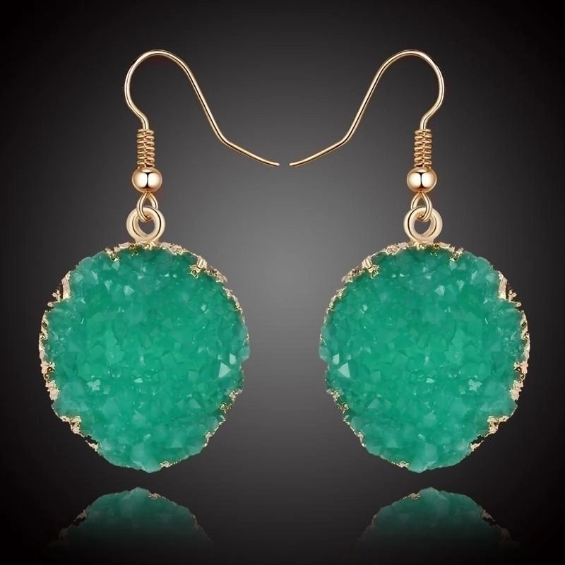 3 Pieces Womens Round Plastic  Resin Imitation Natural Stone Round  Earrings