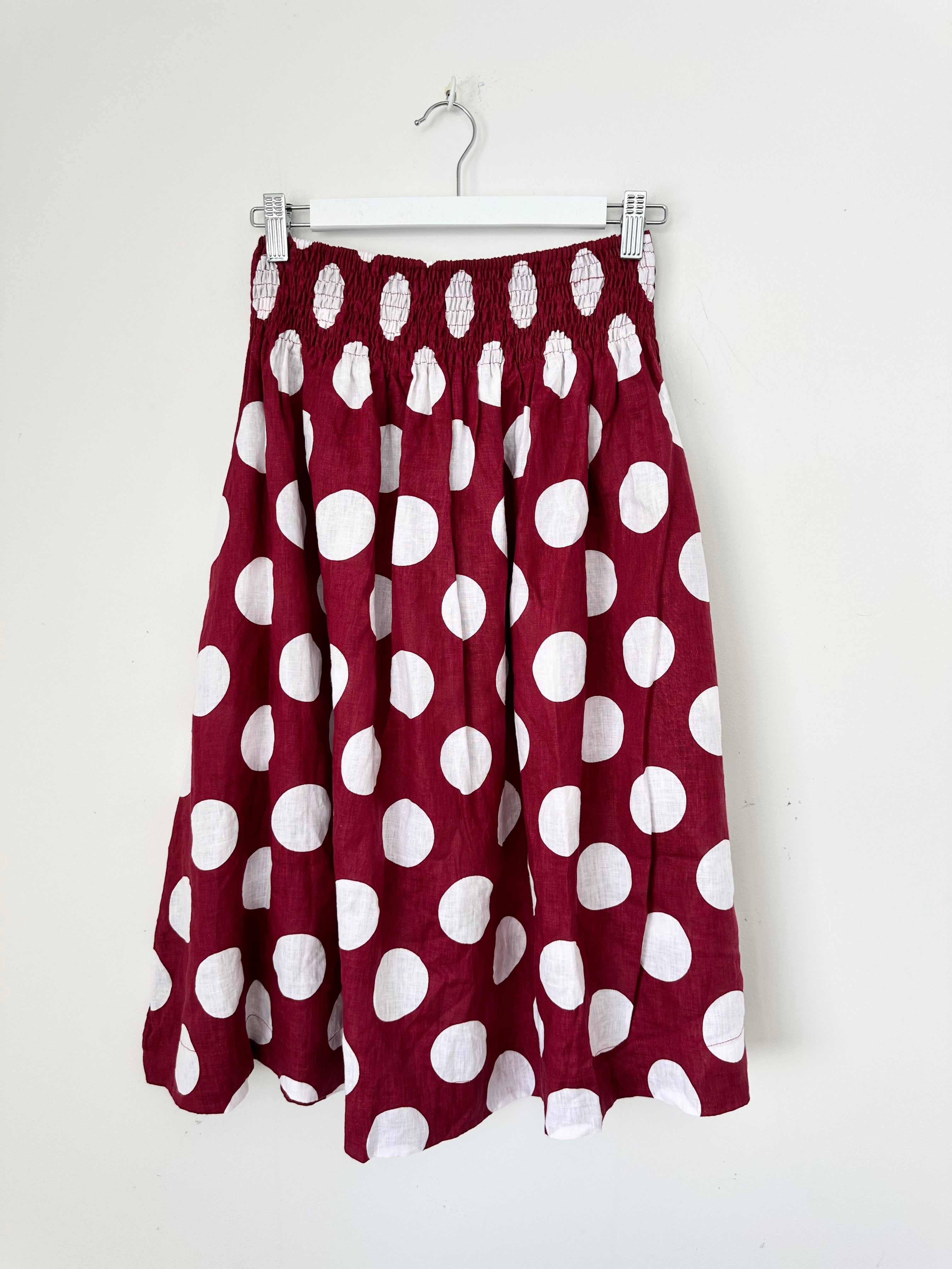 lola skirt - big wine spot linen