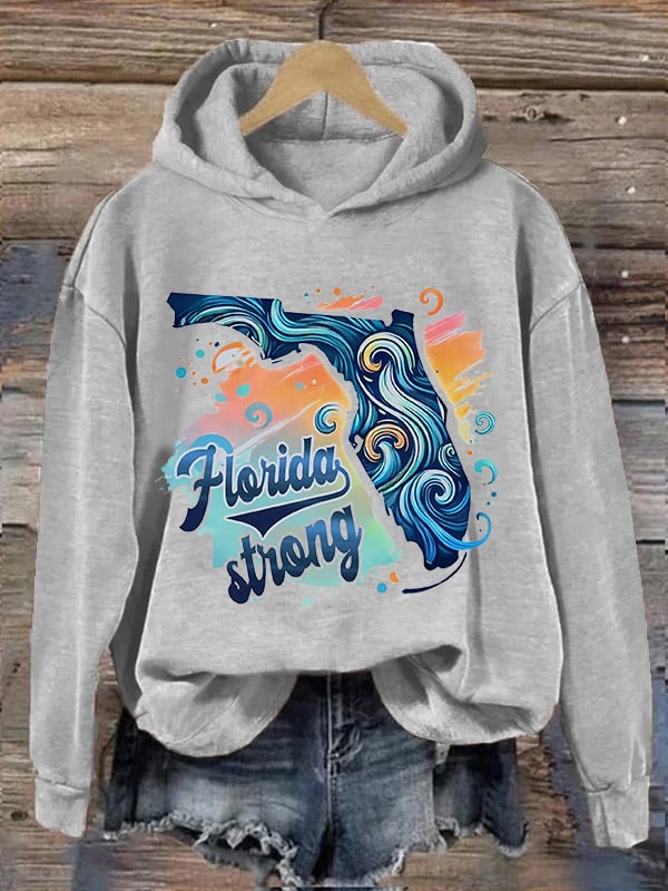 Women's Hot Florida Strong Printed Hooded Sweatshirt