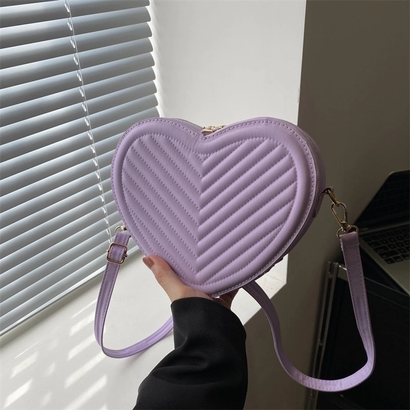 Women's Medium Pu Leather Solid Color Streetwear Zipper Crossbody Bag