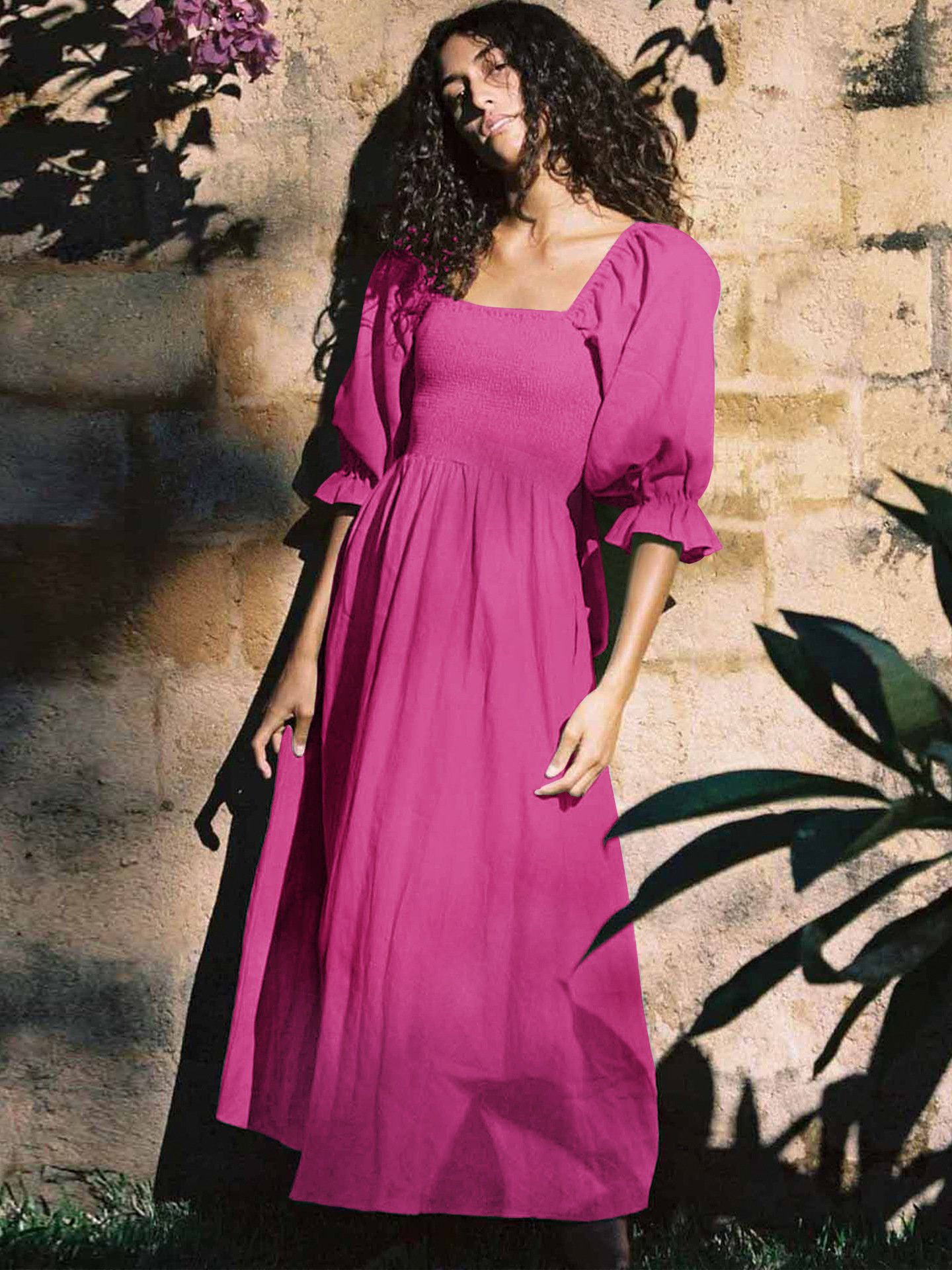 🏖️FRENCH RUFFLED LANTERN SLEEVES MULTI-WEAR DRESS🔥HOT SALE 49% OFF