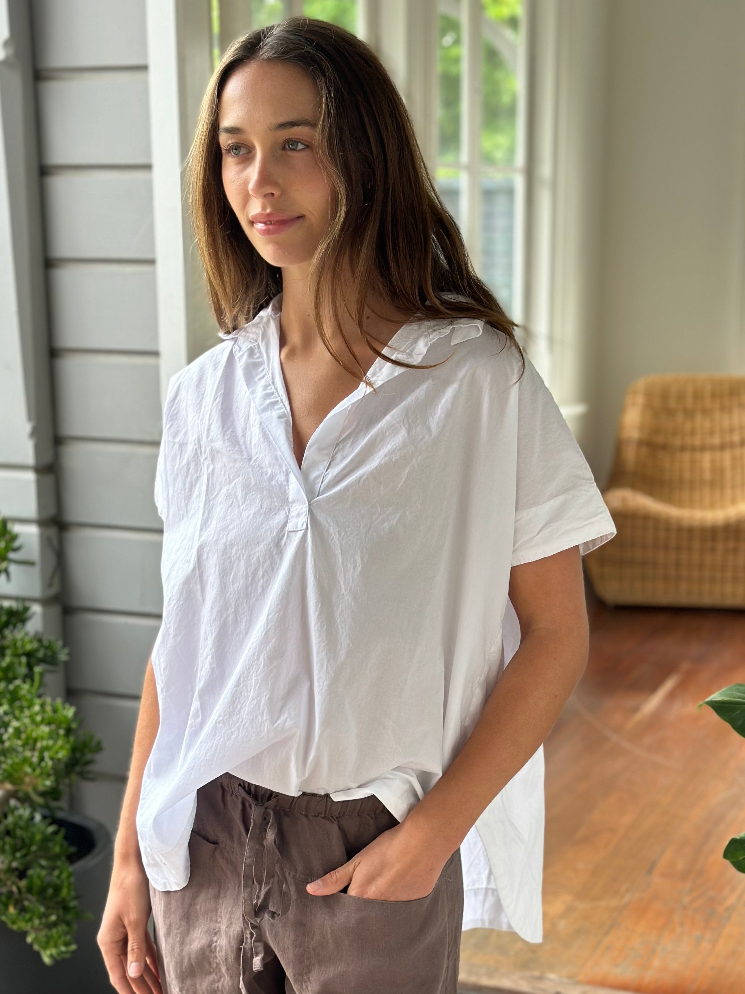 tara top - white cotton