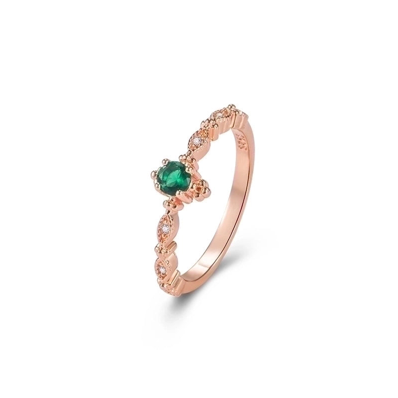 Copper Plating Geometric Artificial Gemstones Copper Rings