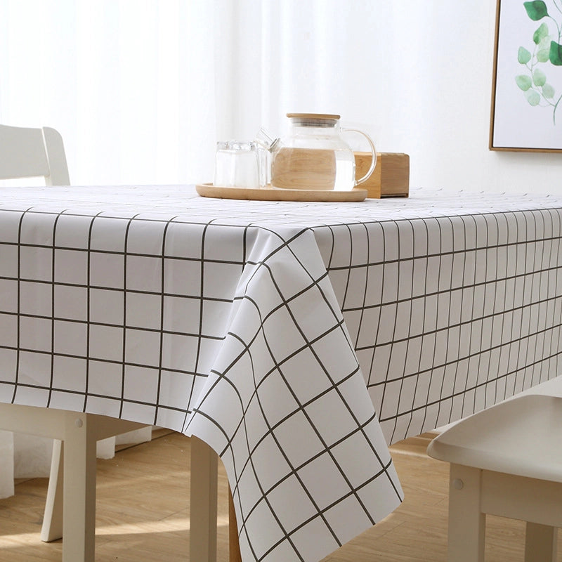 Plaid Tablecloth Waterproof Anti-scald And Oil-proof Household Rectangular Small Fresh Disposable Tablecloth  Coffee Table Tablecloth