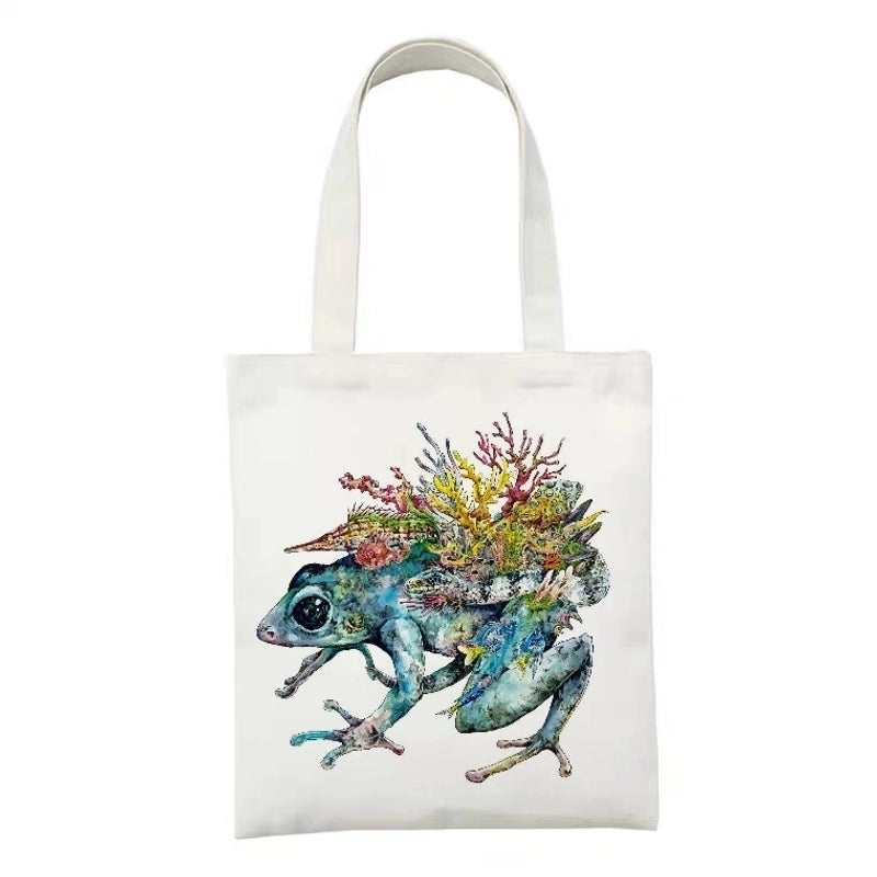 Women's Minimalist Artistic Animal Mushroom Butterfly Shopping Bags