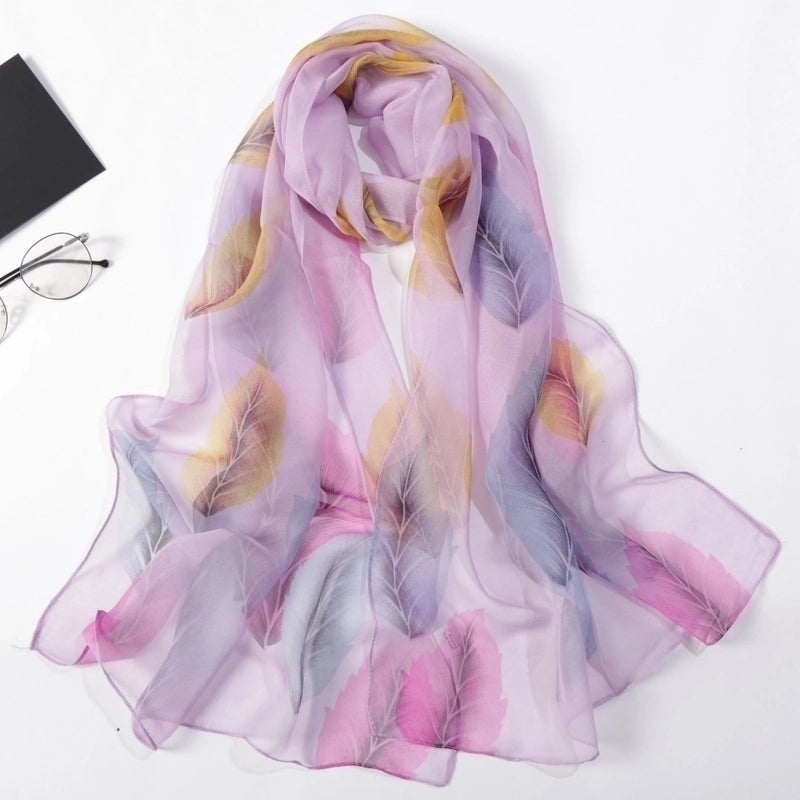 Women's Elegant Color Block Georgette Printing Silk Scarf