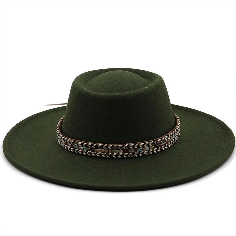 Fashion Ethnic Autumn And Winter Men's And Women's Couple Broad-brimmed Hat