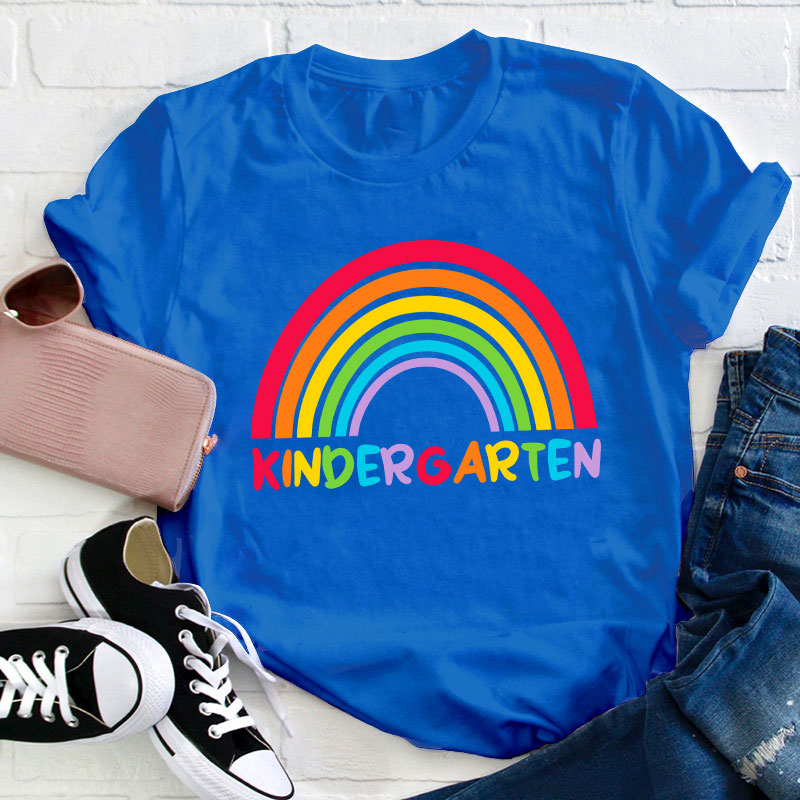 Personalized Grade Rainbow Teacher T-Shirt