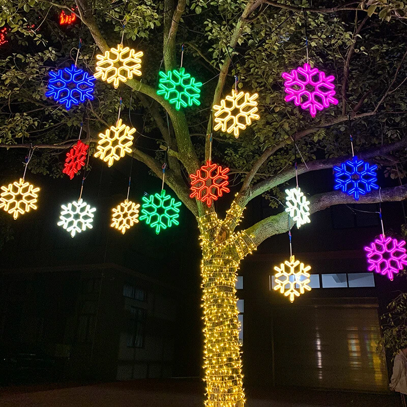 Christmas LED Snowflake Waterproof Decoration Hanging Light