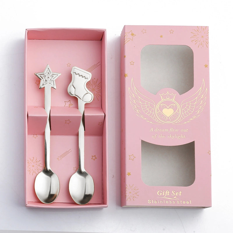 Christmas Cute Cartoon Stainless Steel Festival Tableware 1 Set