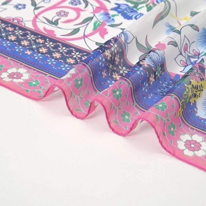 Women's Sweet Flower Chiffon Printing Scarves & Gloves