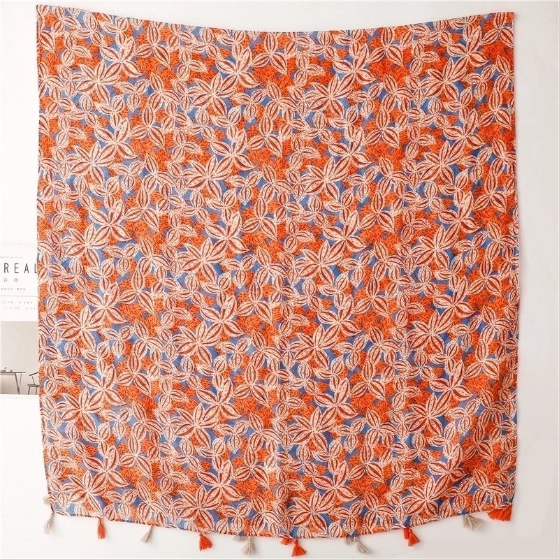 Women's Fashion Sweet Flower Polyester Tassel Winter Scarves
