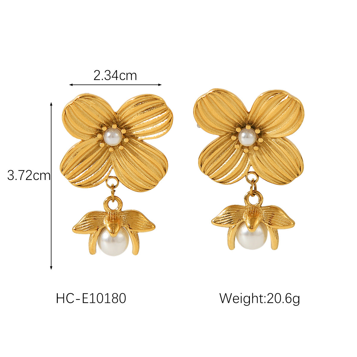 IG Style Flower Geometric Stainless Steel Electroplating Earrings