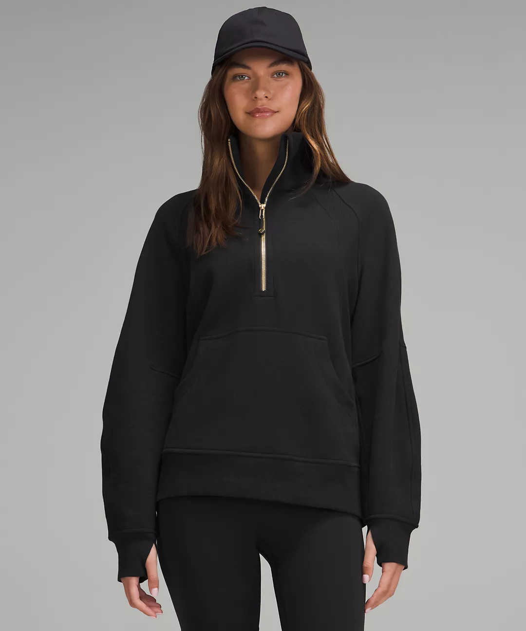 Scuba Oversized Funnel-Neck Half Zip Long