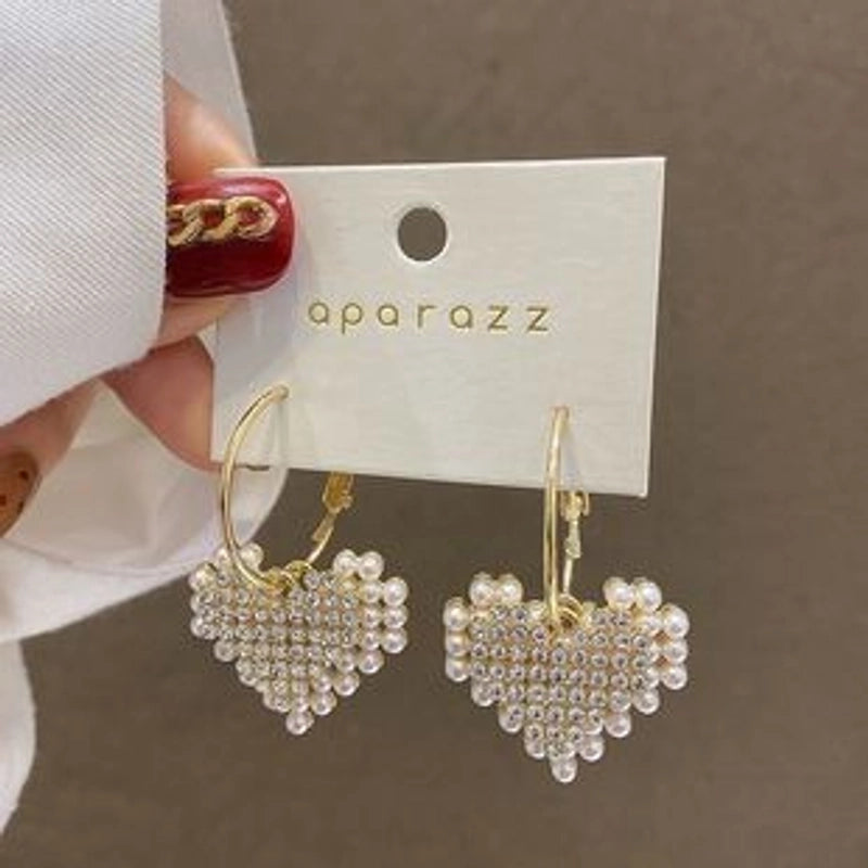 Fashion Geometric Alloy Plating Artificial Pearls Women's Earrings 1 Pair