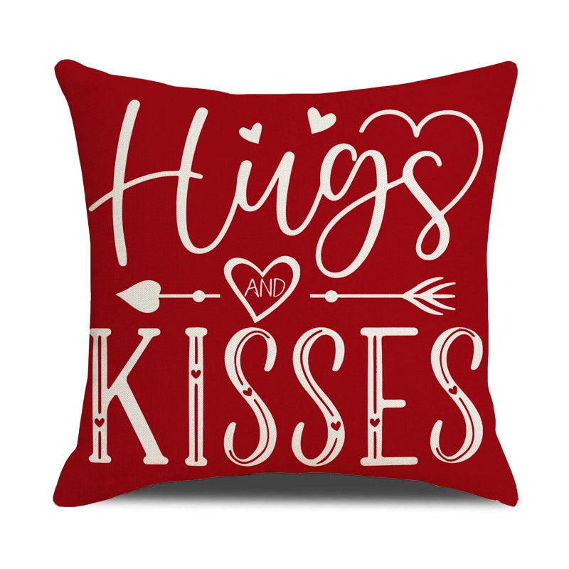 Valentine'S Day Elegant Lady Minimalist Letter Linen Pillow Cases Couch & Sofa Decor