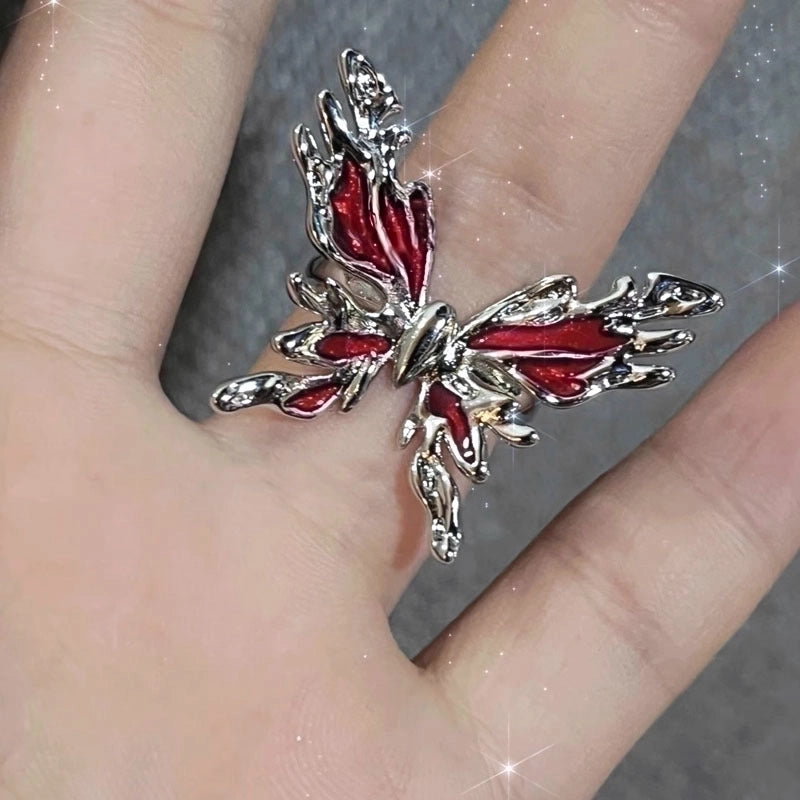 Sweet Cool Style Geometric Copper Irregular Plating Inlay Artificial Gemstones Open Rings