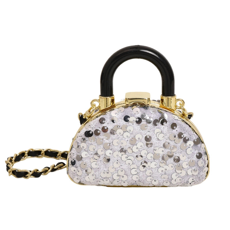 Women's Mini Canvas Heart Shape Streetwear Heart-shaped Lock Clasp Shoulder Bag