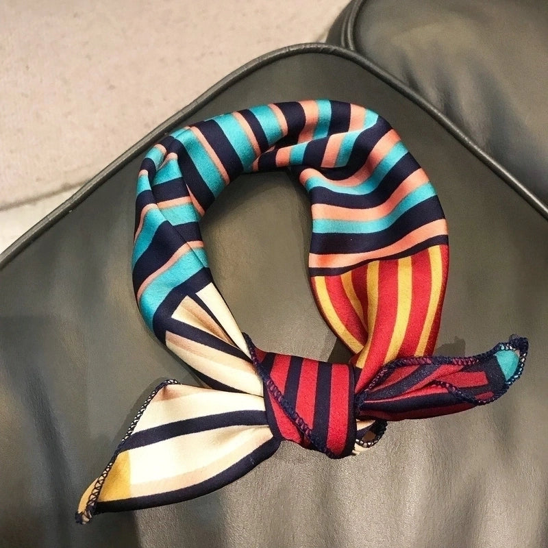 Women's Minimalist Color Block Polyester Silk Scarf