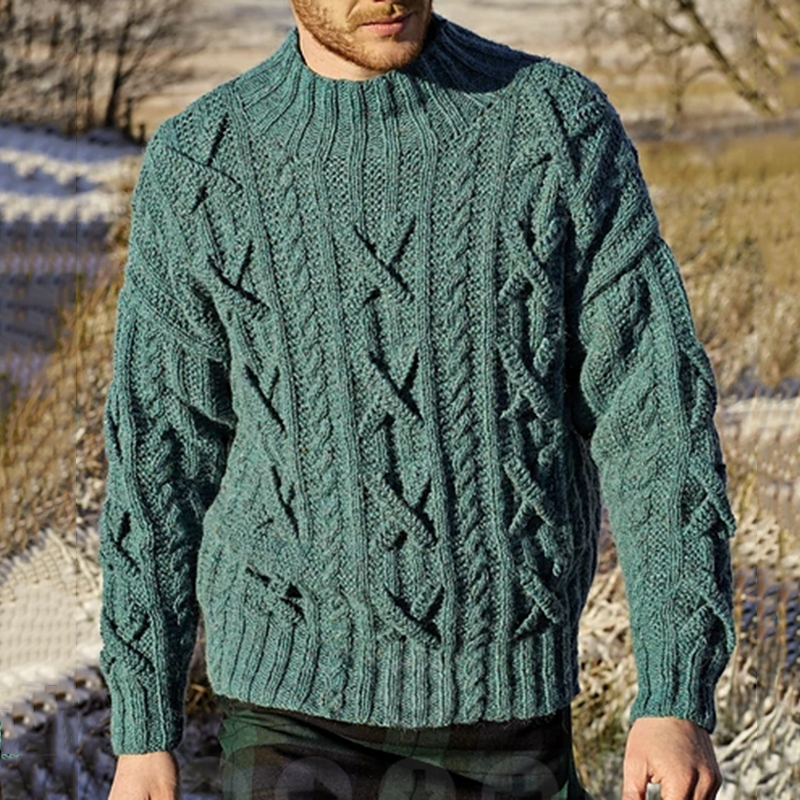 Men'S Knitted Graphic Pullover Sweater