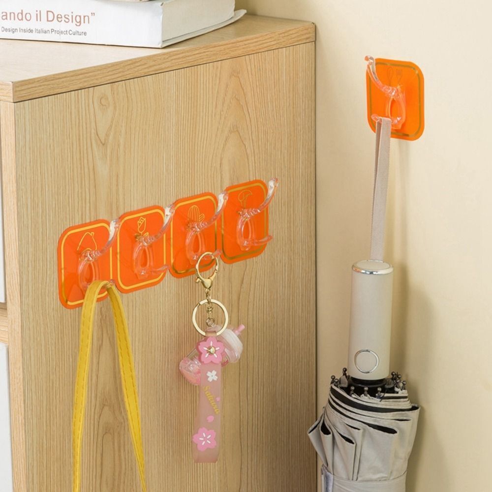 Wall-Mounted Six Row Sticky Hook Home Storage Tools Wall Hook Wall Hanger