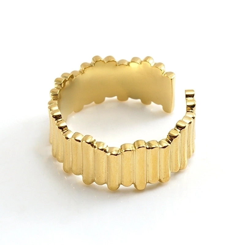 Retro Geometric 304 Stainless Steel Titanium Steel 18K Gold Plated Plating Stainless Steel Rings