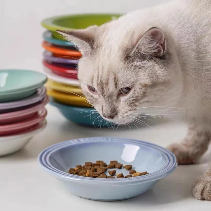 Color ceramic 6-inch pre meal tray. cat tray. dog tray. cervical spine protection. anti blackening chin. drinking water tray