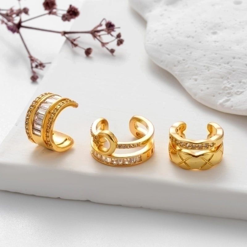 1 Piece Ear Cartilage Rings & Studs Cute Cool Style Geometric Heart Shape Copper Plating Inlay Zircon