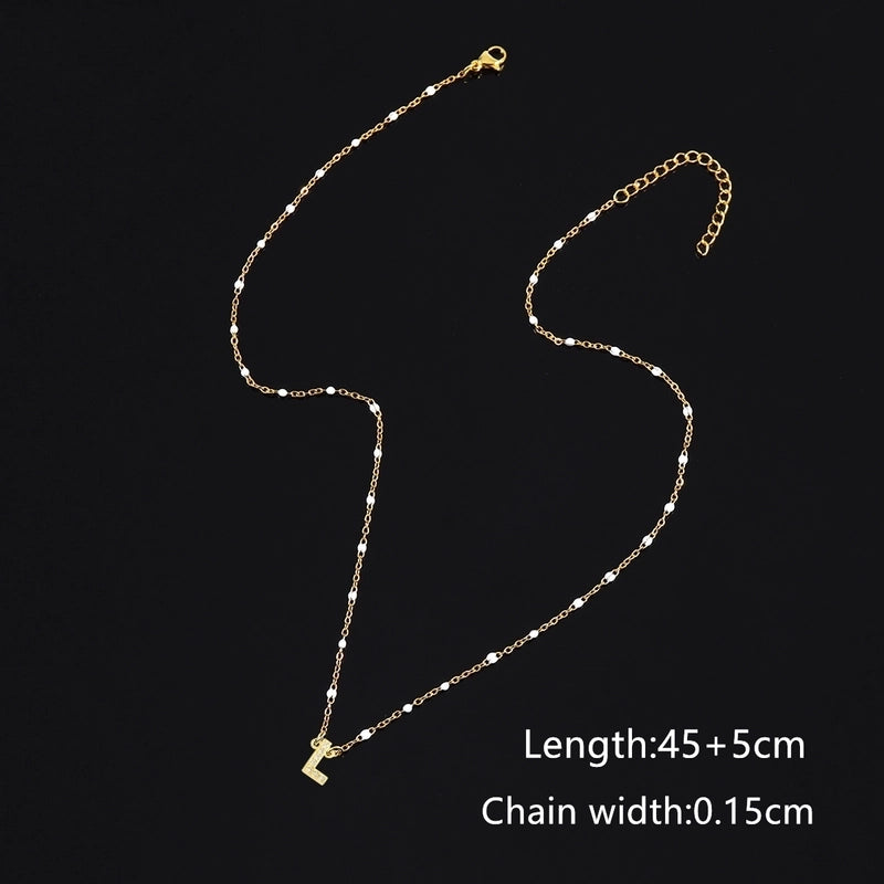 50 Pieces 201 Stainless Steel Copper Letter Pendant Necklace