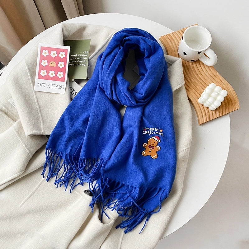 Unisex Streetwear Christmas Tree Christmas Socks Gingerbread Imitation Cashmere Scarf