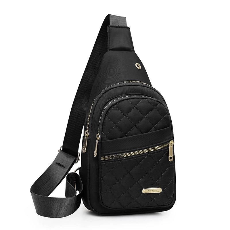 Chest Bag Women's New Korean-style Crossbody Bag Girls' Sports Chest Bag Street Oxford Cloth Simple Chest Bag