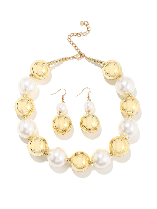 Contrast Color Geometric Drop Earrings + Necklaces Accessories
