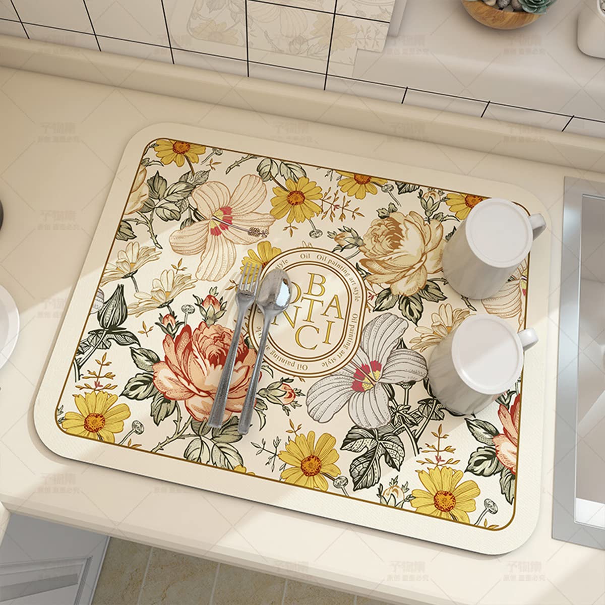 Fantasy Style Draining Mat for Kitchen & Bathroom