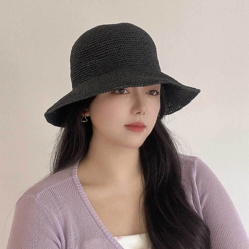 Summer Fine Hook Shade Hat Handmade Fine Grass Fisherman Hat Summer Travel Dome Straw Hat Sunscreen Sunshade Hat