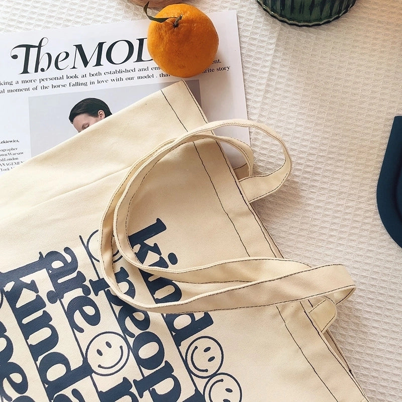 Women's Fashion Letter Canvas Shopping Bags