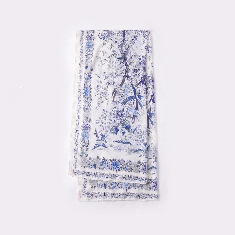 Women's Elegant Lady Ditsy Floral Rayon Polyester Printing And Dyeing Dyeing Floral Scarf Shawl