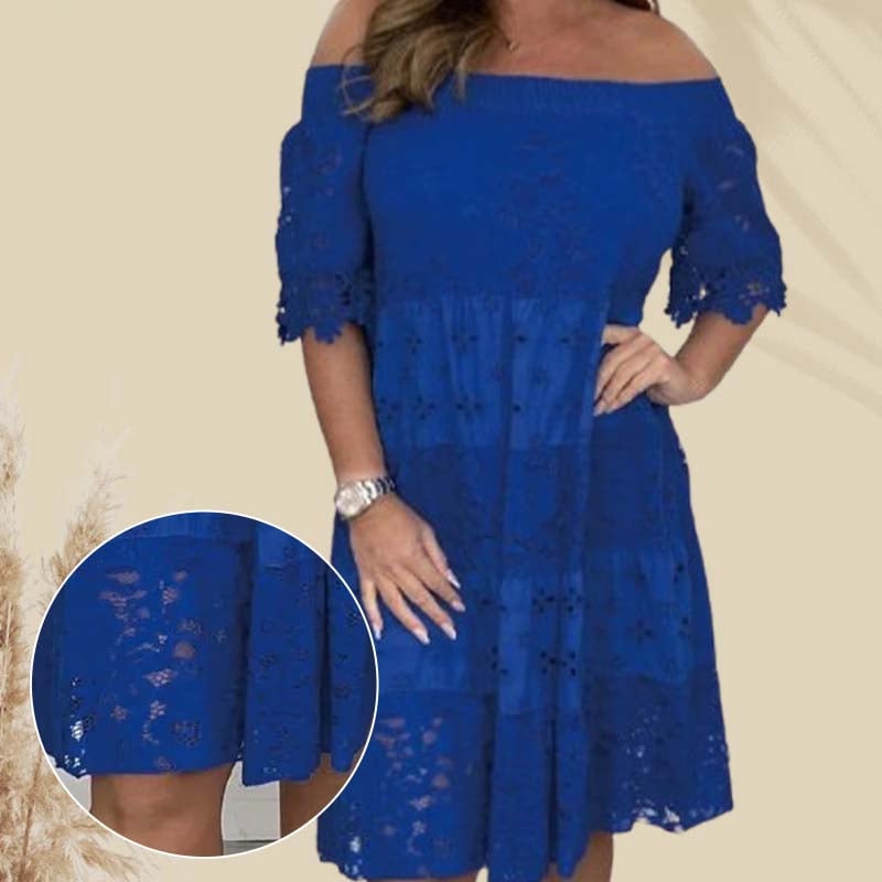 💃Lace Hollow Patchwork Strapless Dress For Women