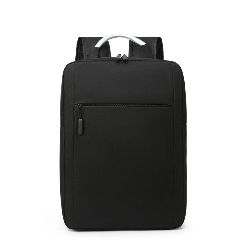 Business Solid Color Square Zipper Functional Backpack