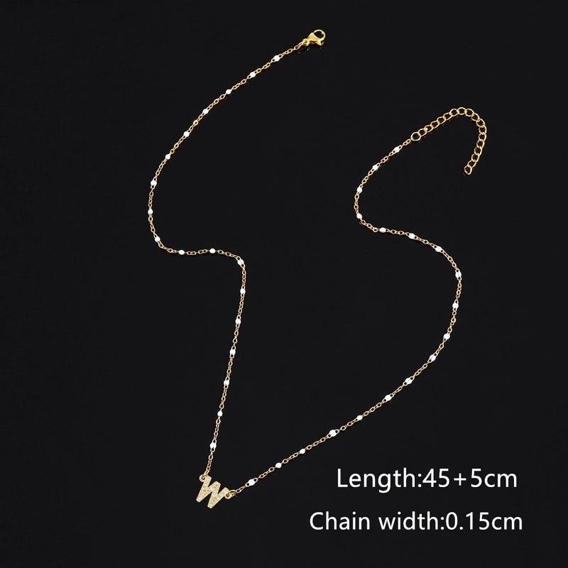 50 Pieces 201 Stainless Steel Copper Letter Pendant Necklace