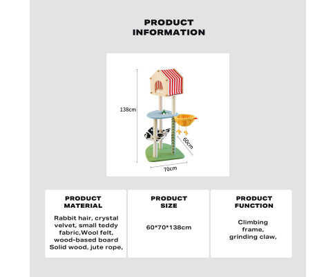 Farmyard Cat Scratching Tree with Condo