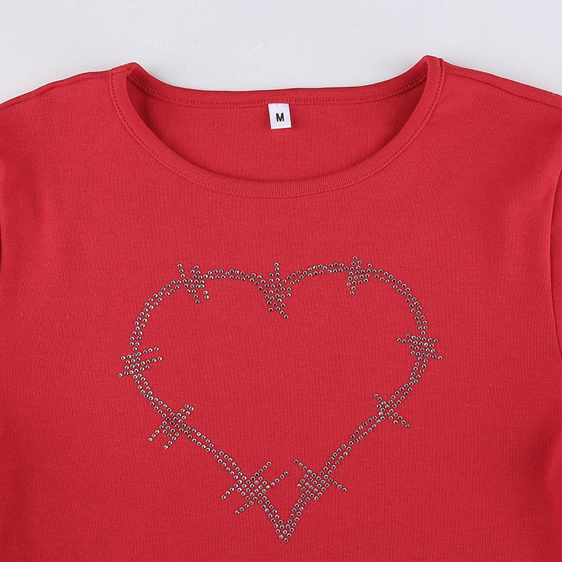 Barbed Wire Rhinestone Crop Top