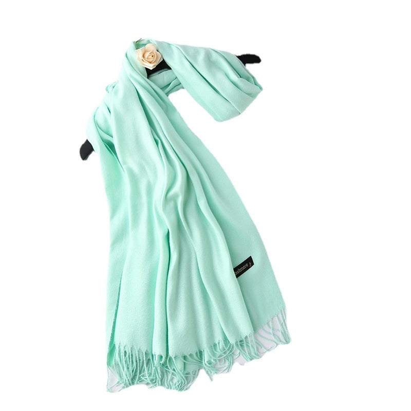 Solid Color 250g Cashmere Wool Scarf Short Thorn Lint Cashmere Warm Men's And Women's Autumn And Winter Shawls