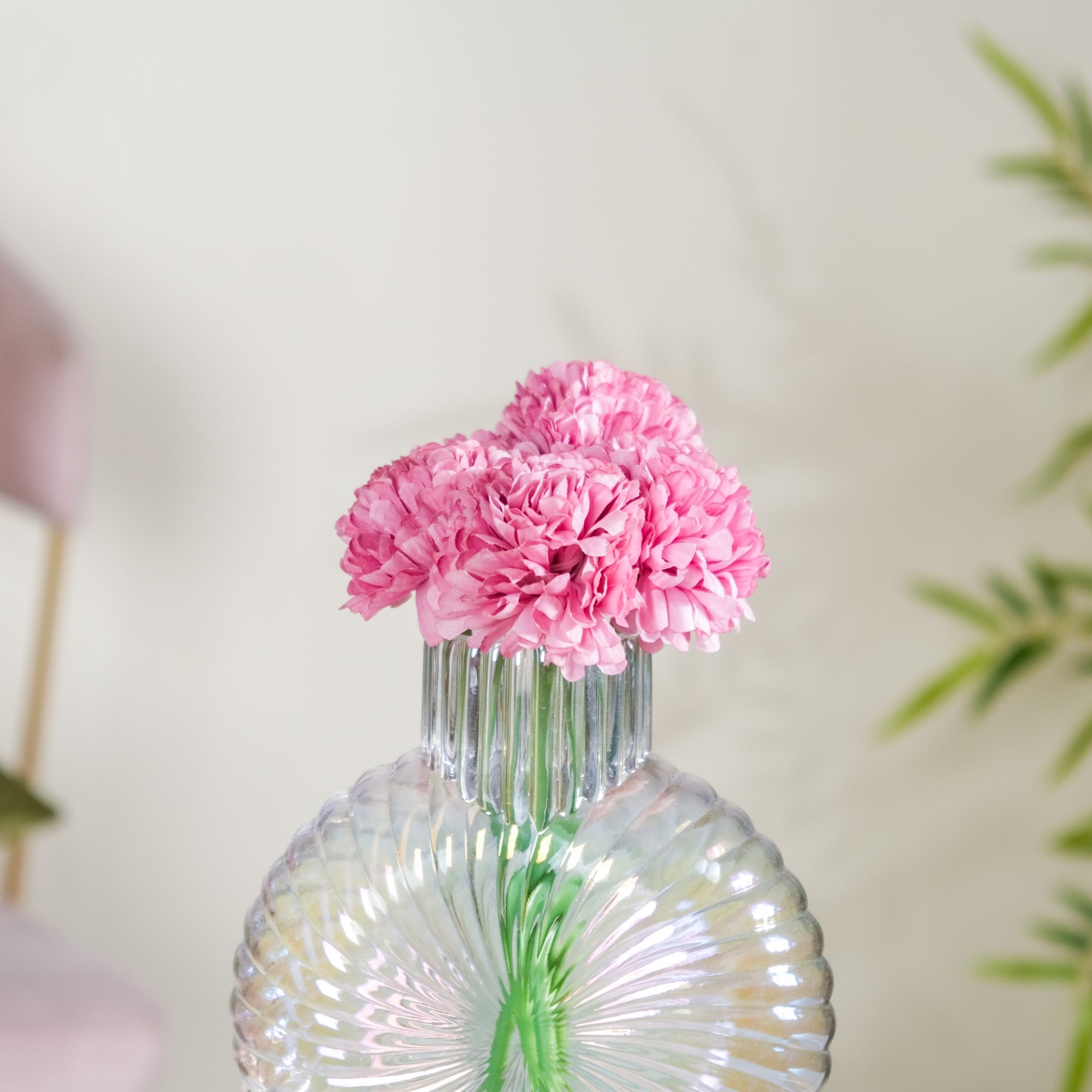 Chrysanthemum Flower Bunch Dark Pink Set Of 5