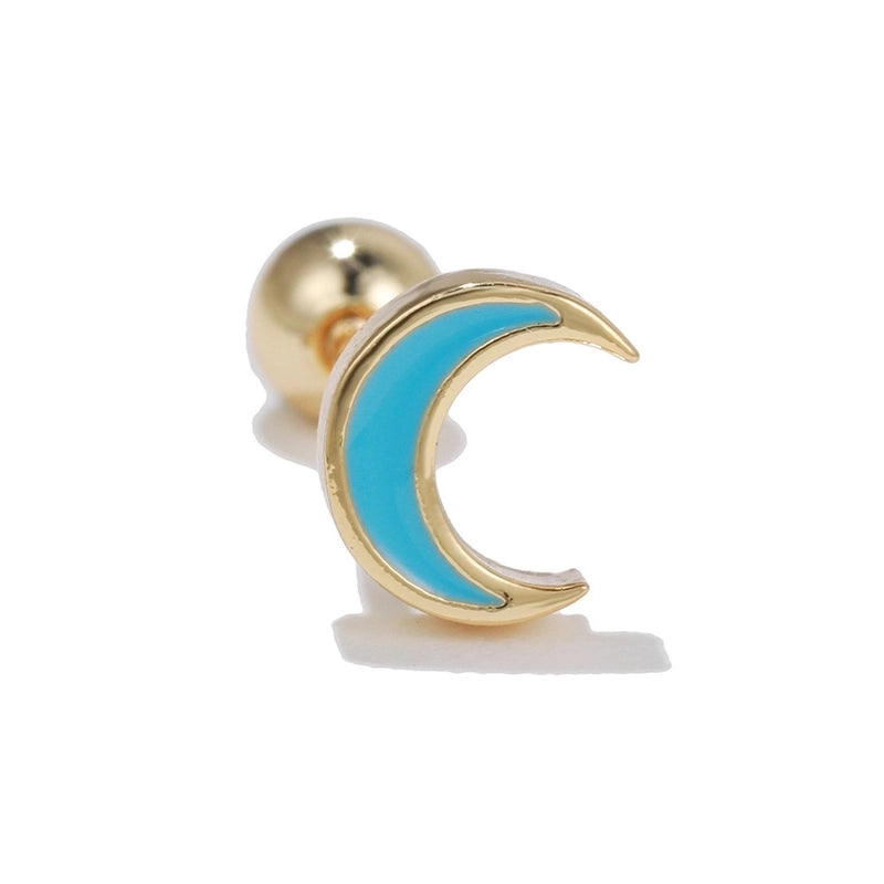 Ear Cartilage Rings & Studs Minimalist Star Brass No Inlaid