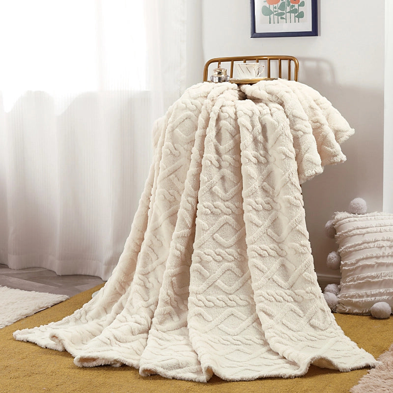 Single Layer Tower Skin Fleece Solid Color Blanket Home Simple Office Nap Blanket Air-conditioning Blanket Cover Blanket Blanket