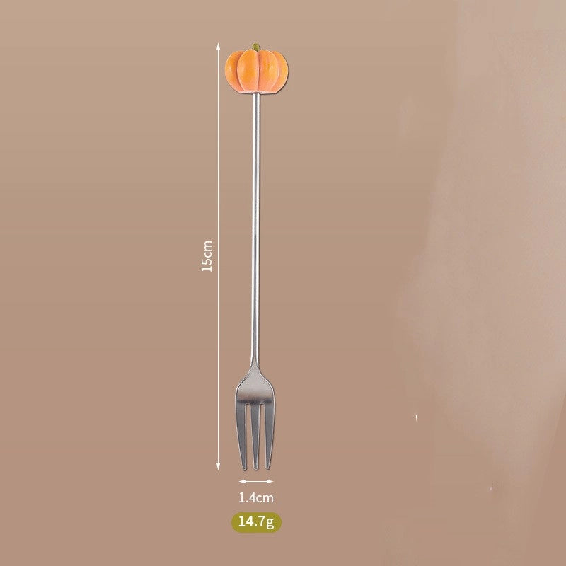 Cute Cartoon 304 Stainless Steel Fruit Fork 1 Piece