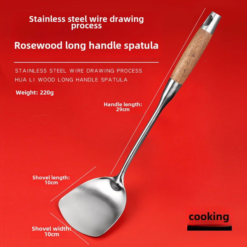 Stainless Steel Spatula Hotel Chef Special Cooking Spoon Home Cooking Spoon Long Handle Large Commercial Porridge Spoon Serving Spoon