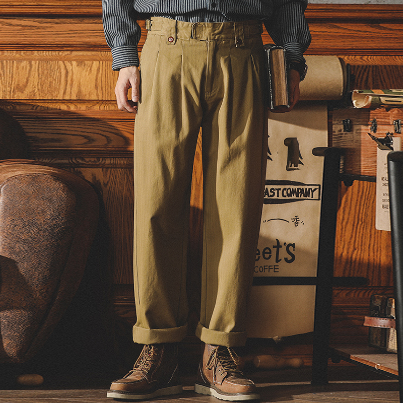 Vintage Guerg High Waist Straight Casual Neapolitan Cargo Pants Gurkha Pants